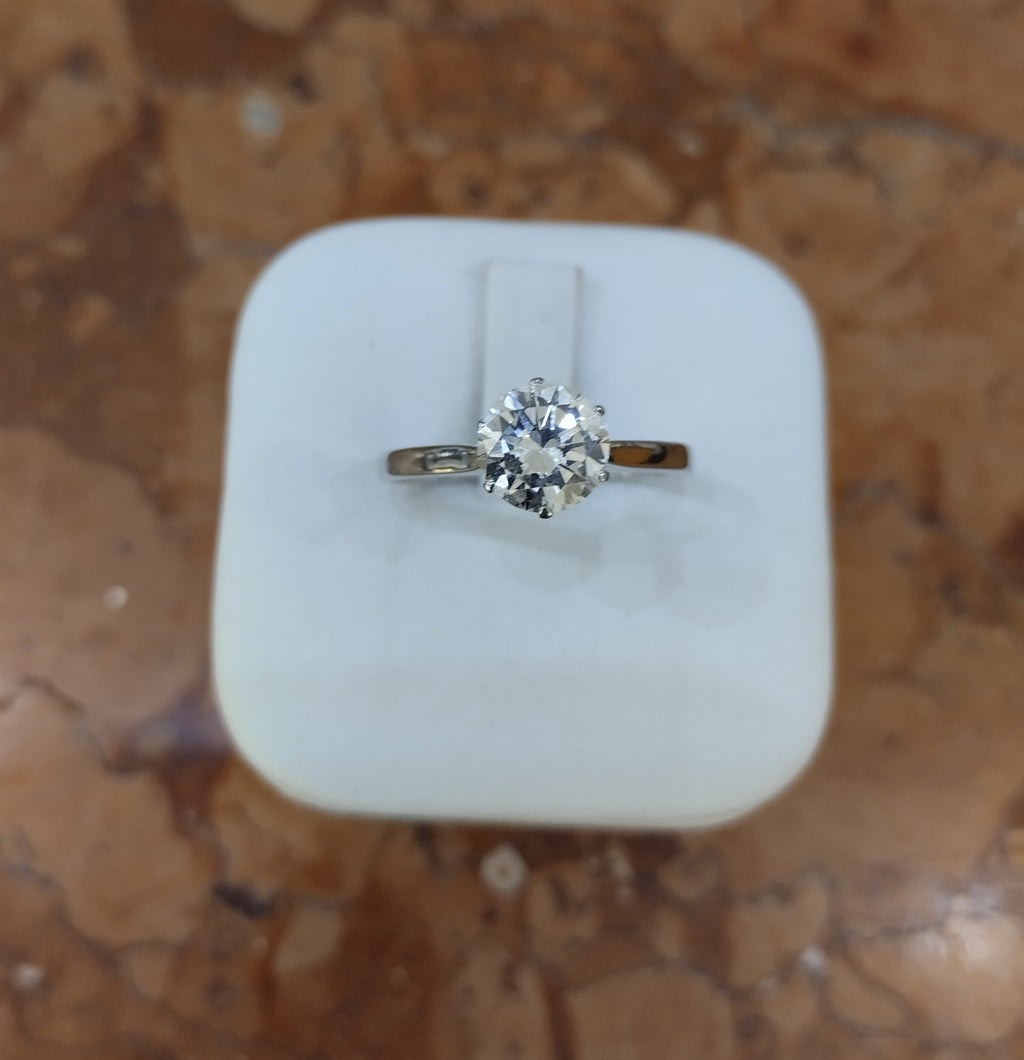 Anello Solitario in Oro Bianco con Diamante 1,20 ct — Creazione Gusci