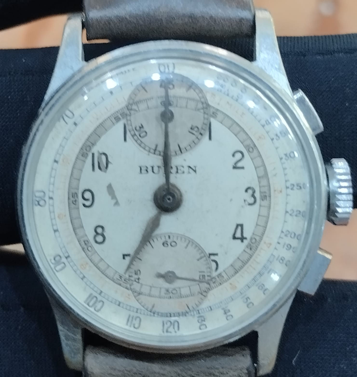 Buren Chronograph Vintage Anni '40 — Cronografo Due Registri