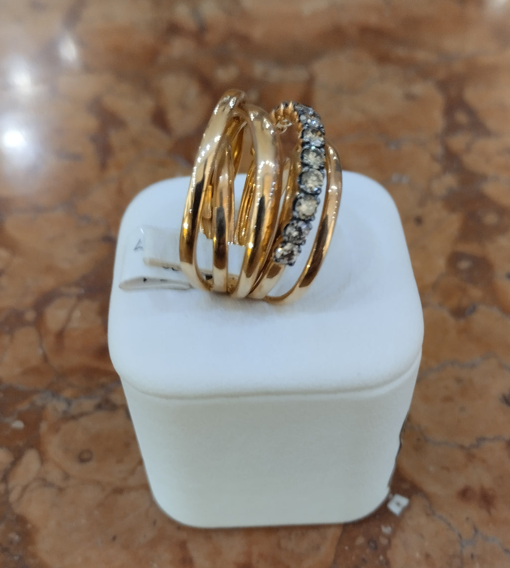 Anello Fascia in Oro Rosa con Diamanti Brown 1,11 ct — Creazione Gusci