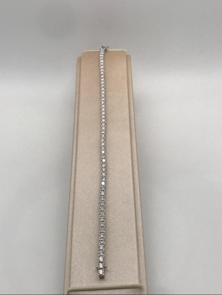 Bracciale Tennis Oro Bianco e Diamanti Lab Grown