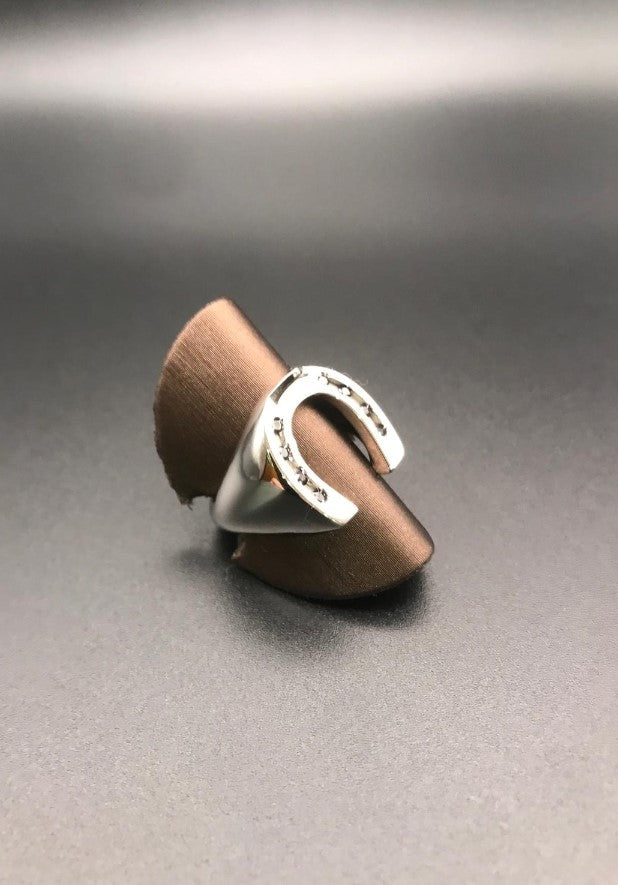 Anello Sigillo con Ferro Nero — Horse Fever