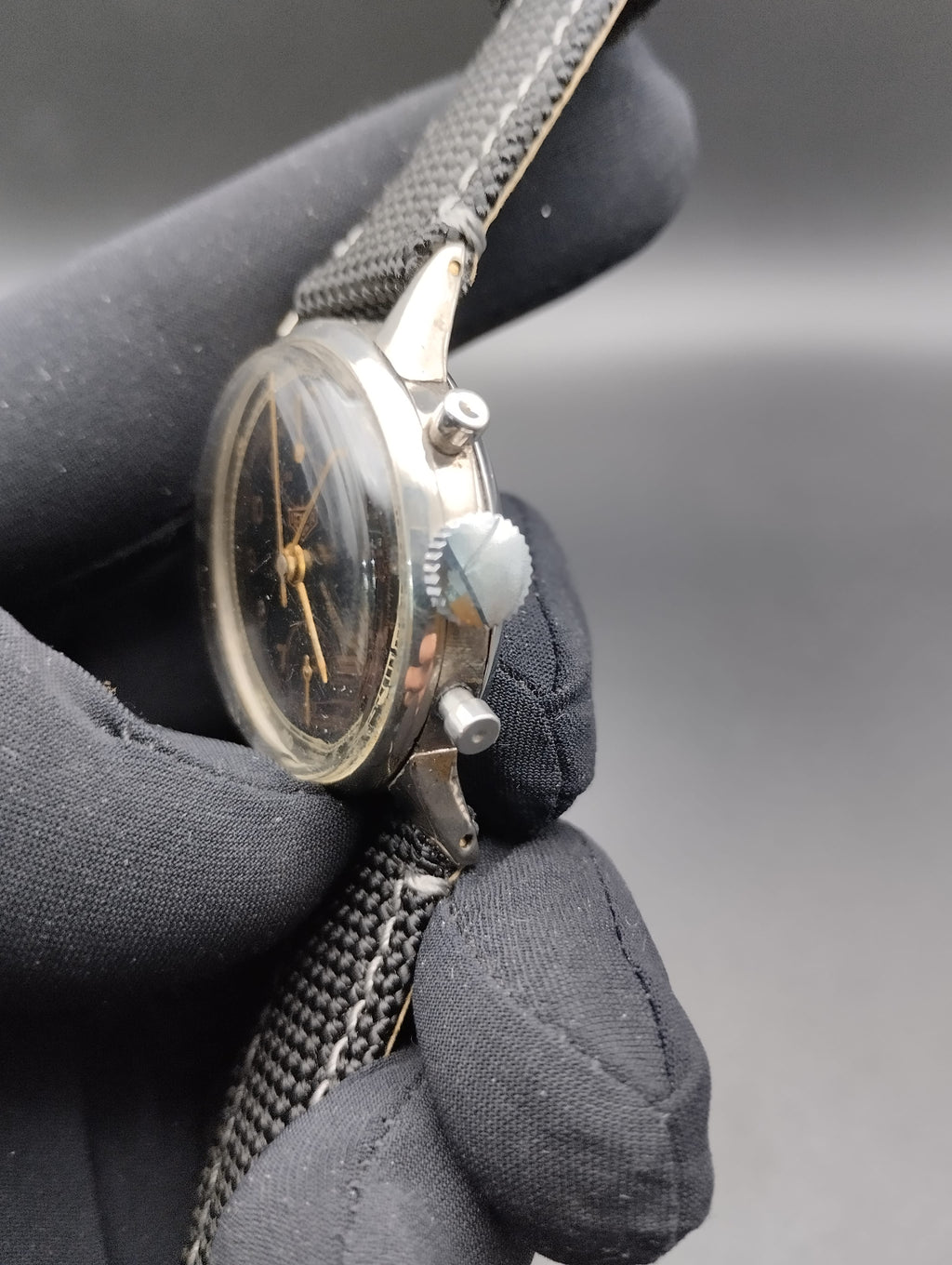 Heuer Up & Down Ref. 433 Vintage Anni '40 — Quadrante Nero Numeri Rossi