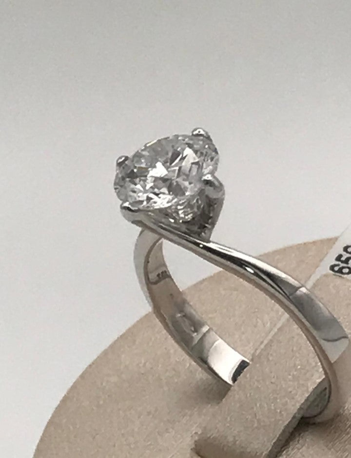 Anello Solitario ct.1,80 Oro Bianco e Diamante Lab Grown