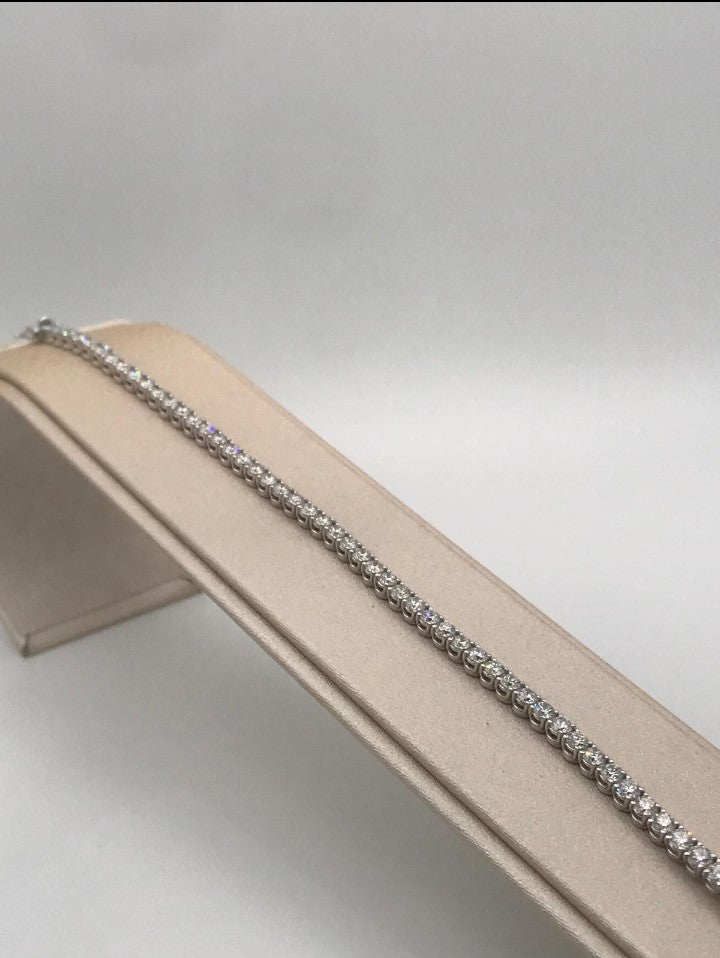 Bracciale Tennis Oro Bianco e Diamanti Lab Grown