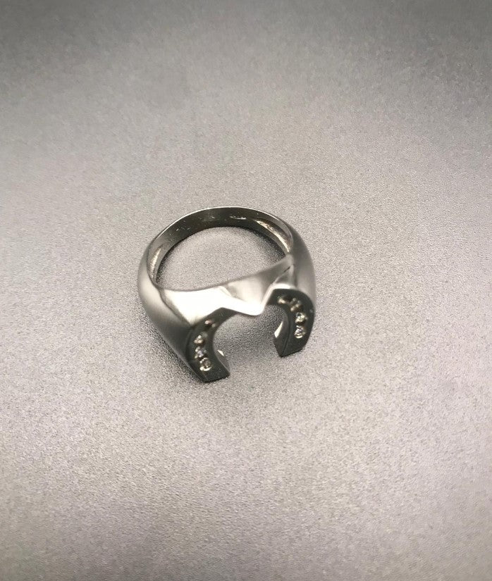 Anello Sigillo con Ferro Bianco — Horse Fever