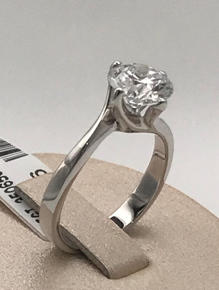 Anello Solitario ct.1,80 Oro Bianco e Diamante Lab Grown