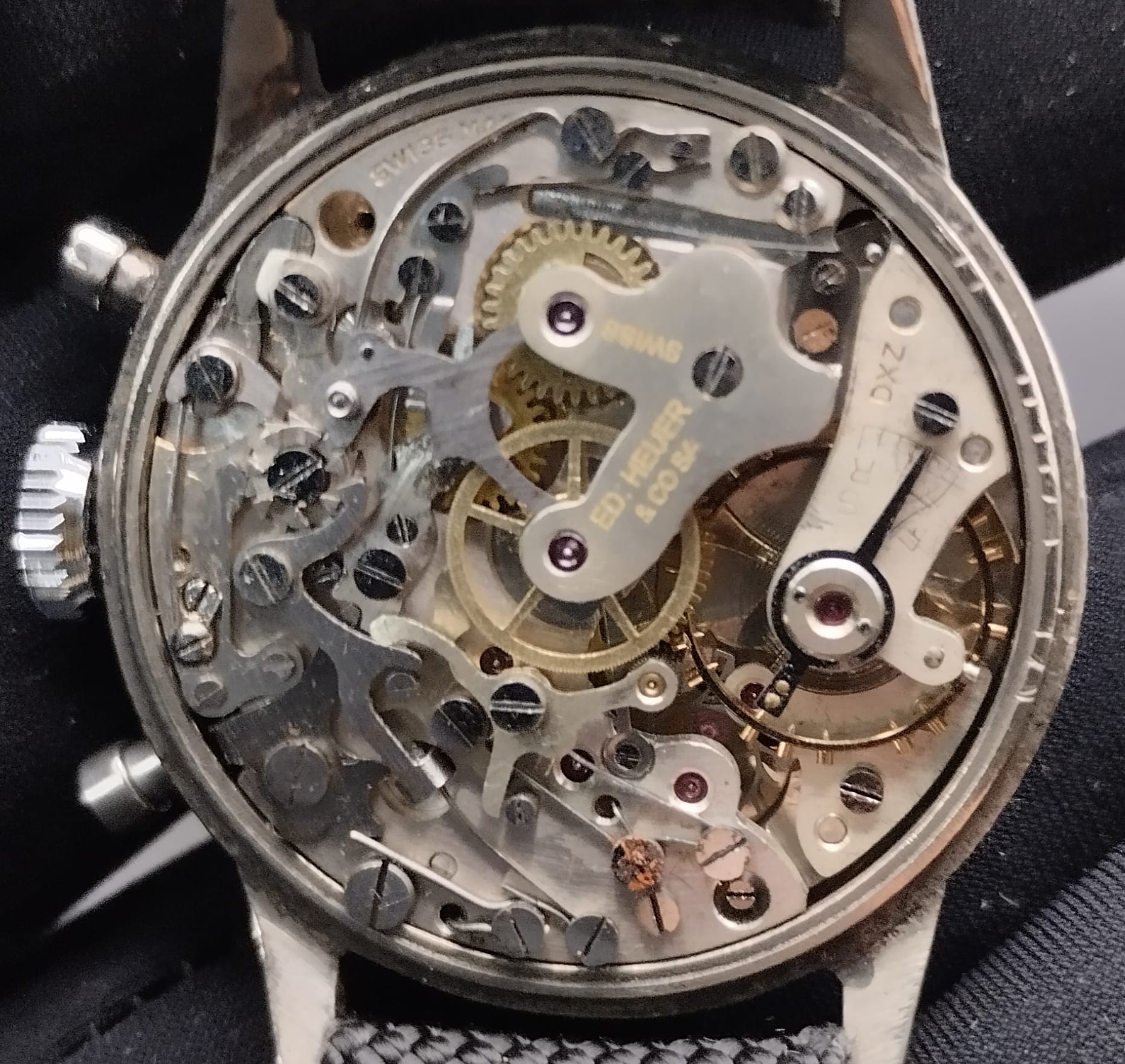 Heuer Up & Down Ref. 433 Vintage Anni '40 — Quadrante Nero Numeri Rossi