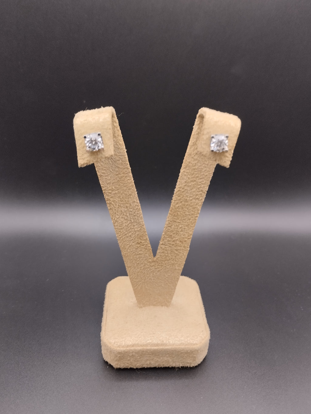 Orecchini Punto Luce ct.1,20 Oro Bianco e Diamanti Lab Grown