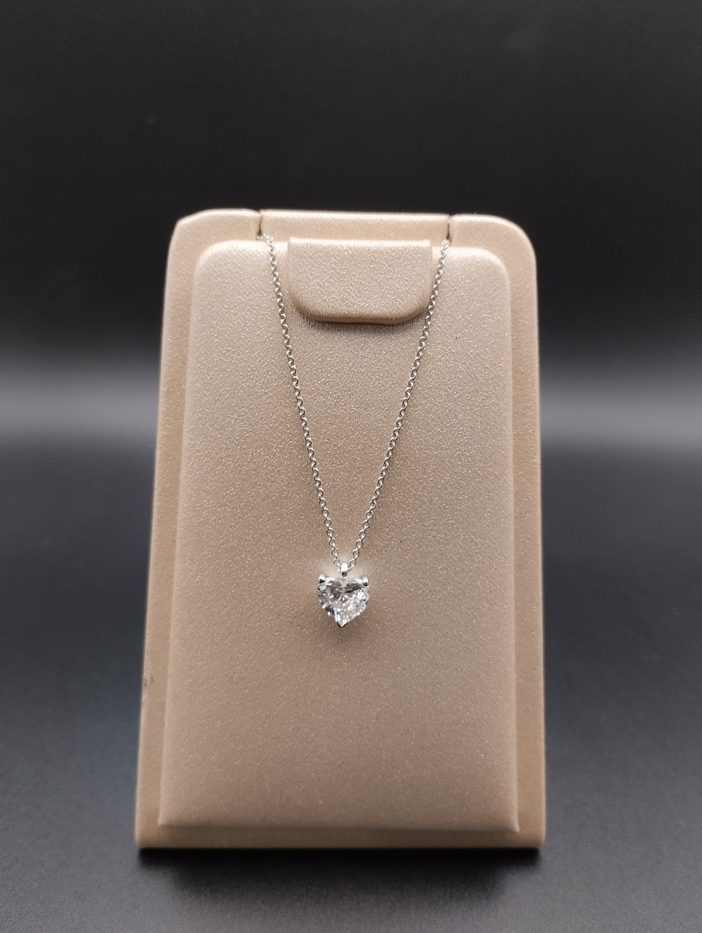 Collana Cuore Oro Bianco e Diamante Lab Grown