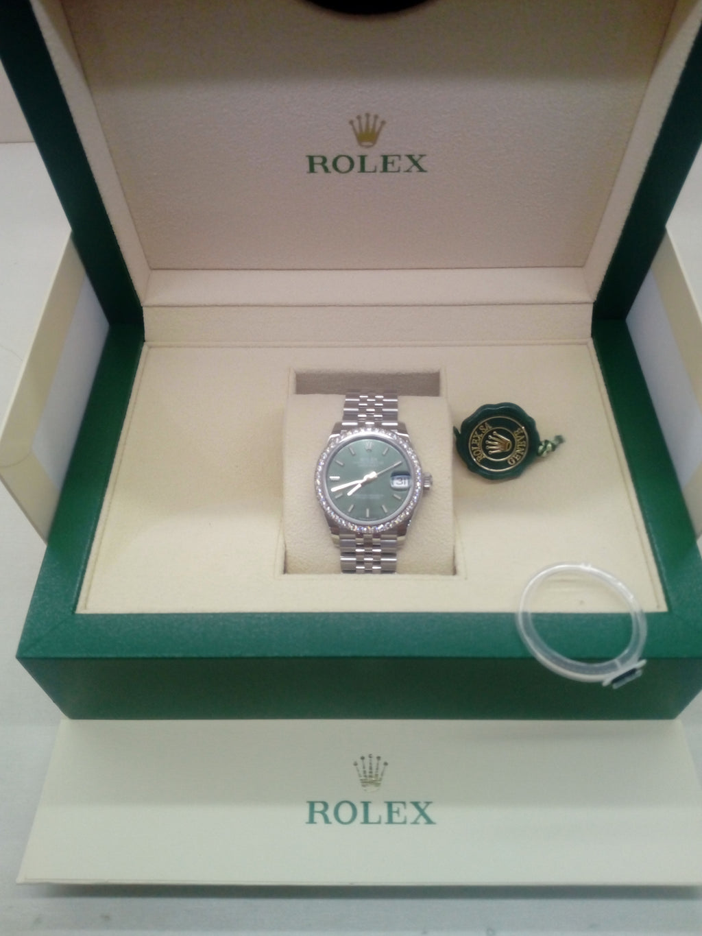 Rolex Datejust 31 Quadrante Verde Menta — Rolesor Bianco e Diamanti