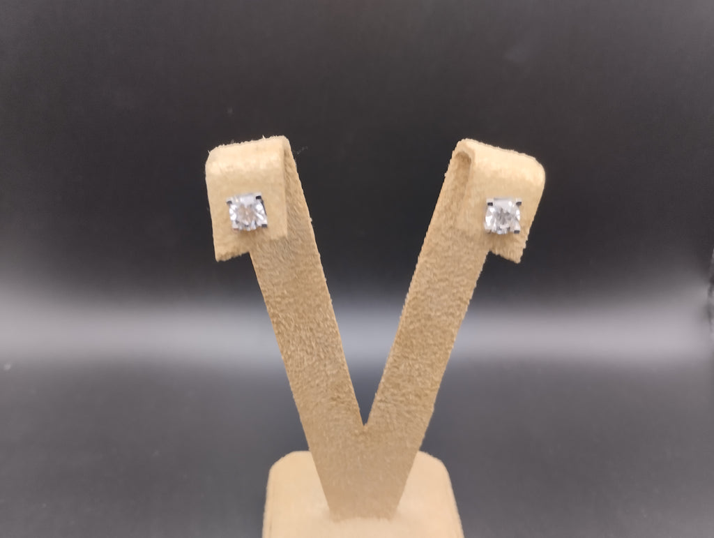 Orecchini Punto Luce ct.1,20 Oro Bianco e Diamanti Lab Grown