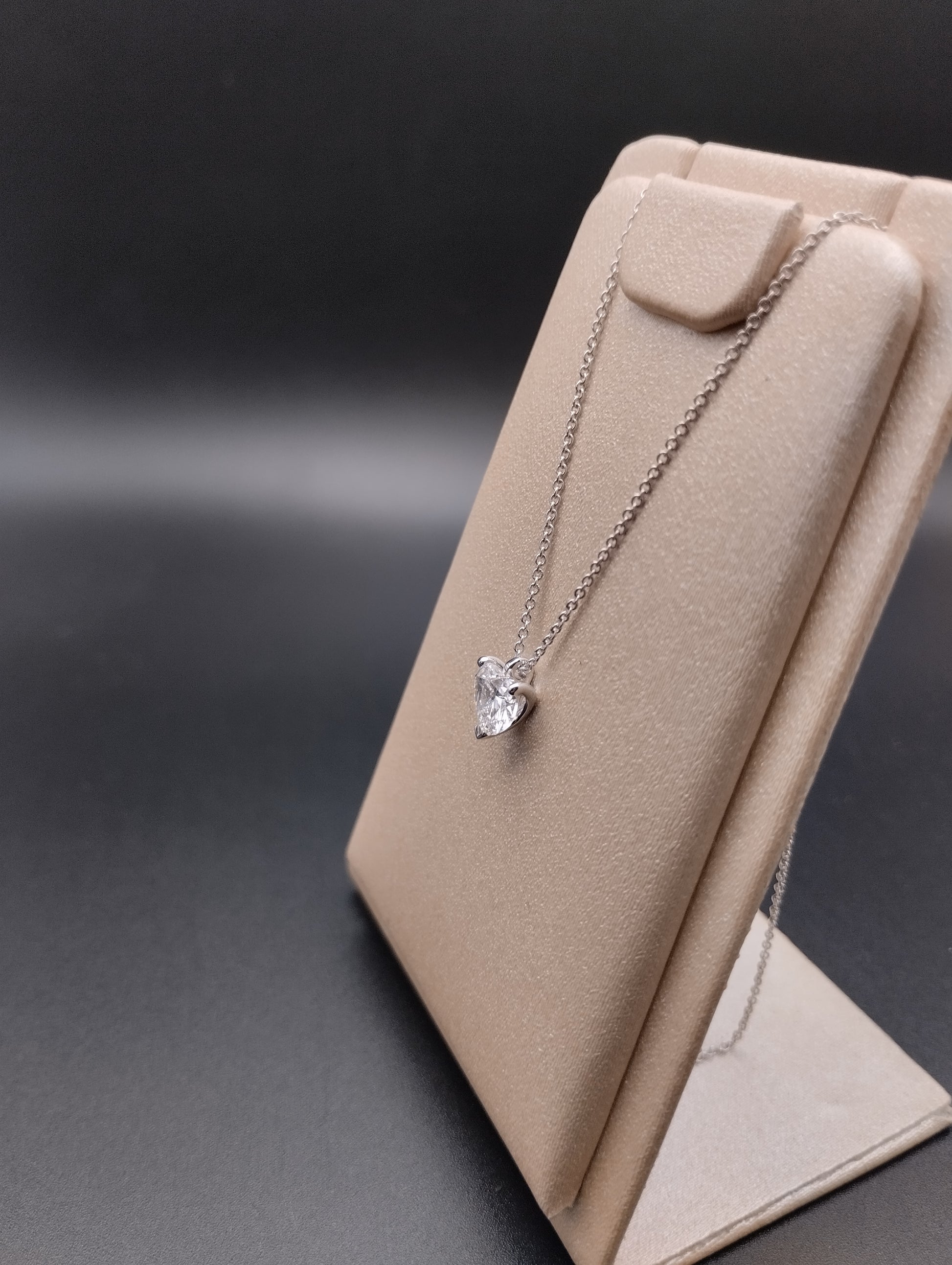 Collana Cuore Oro Bianco e Diamante Lab Grown