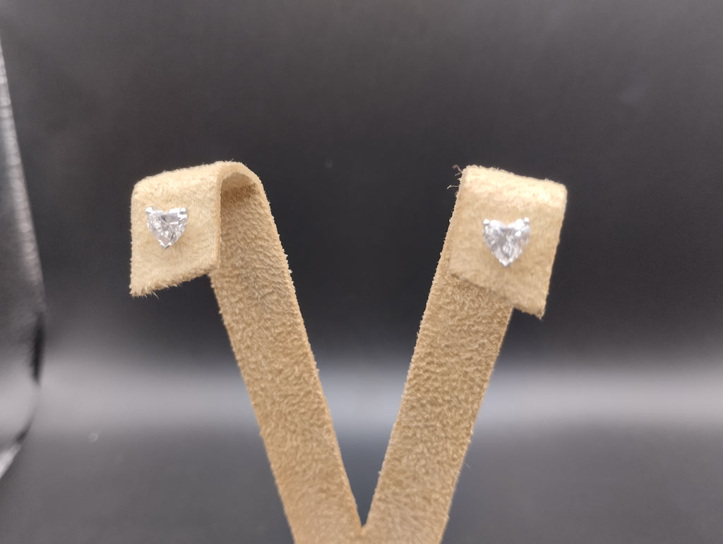 Orecchini Cuore Oro Bianco e Diamanti Lab Grown