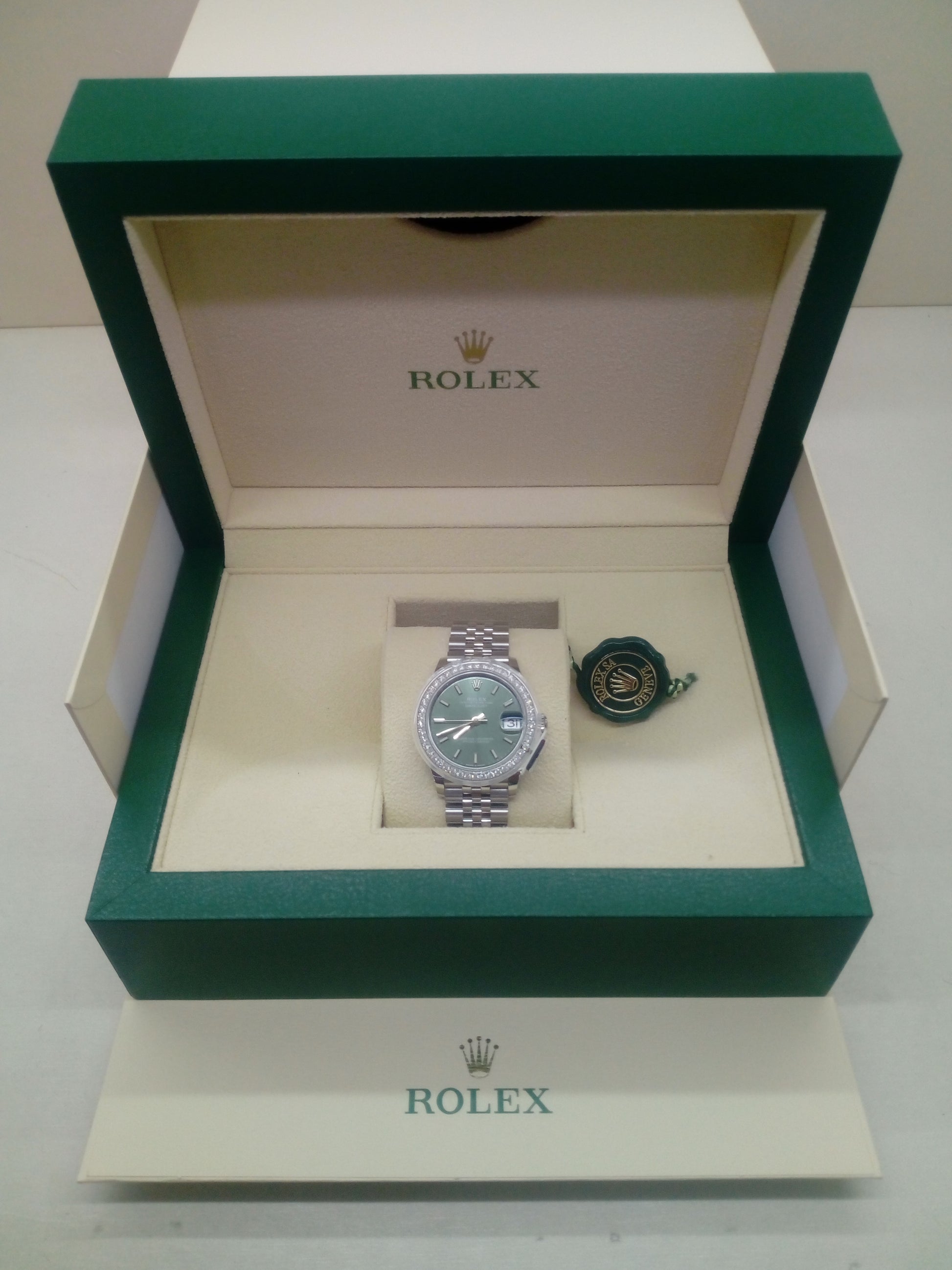 Rolex Datejust 31 Quadrante Verde Menta — Rolesor Bianco e Diamanti