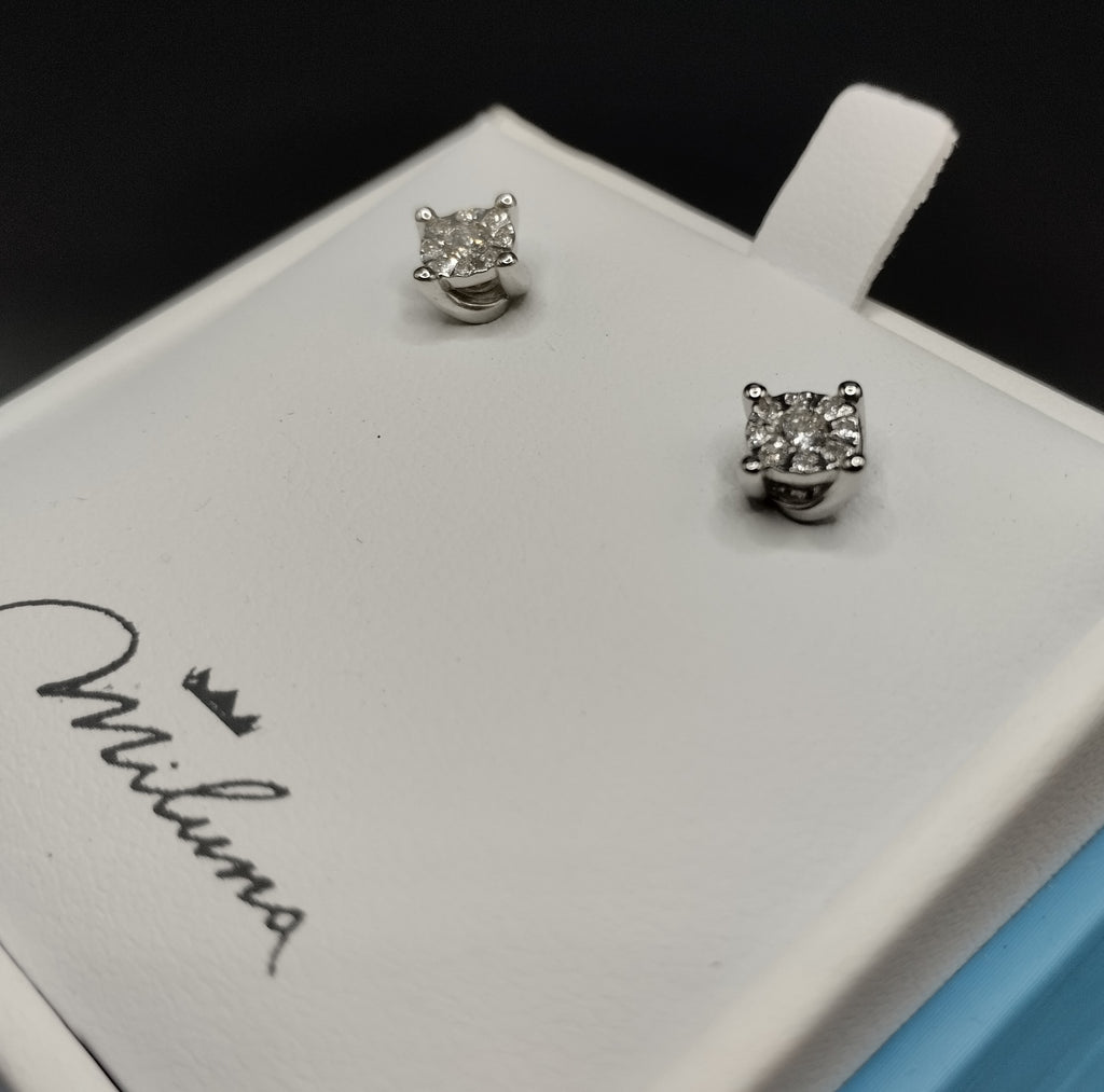 Orecchini Punto Luce Magic Miluna in Oro Bianco e Diamanti